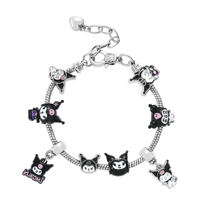 Sanrio Kuromi браслет Pandora мультфильм аниме милая нить из бисера модные очаровательные
