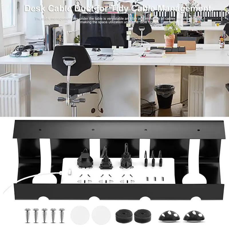 Desk Cable Management Tray Durable Alloy Steel Wire Cord Power Strip Organizer Adhesive Socket Storage Rack Home Organizer 
Desk Cable Management Tray Durable Alloy Steel Wire Cord Power Strip Organizer Adhesive Socket Storage Rack Home Organizer