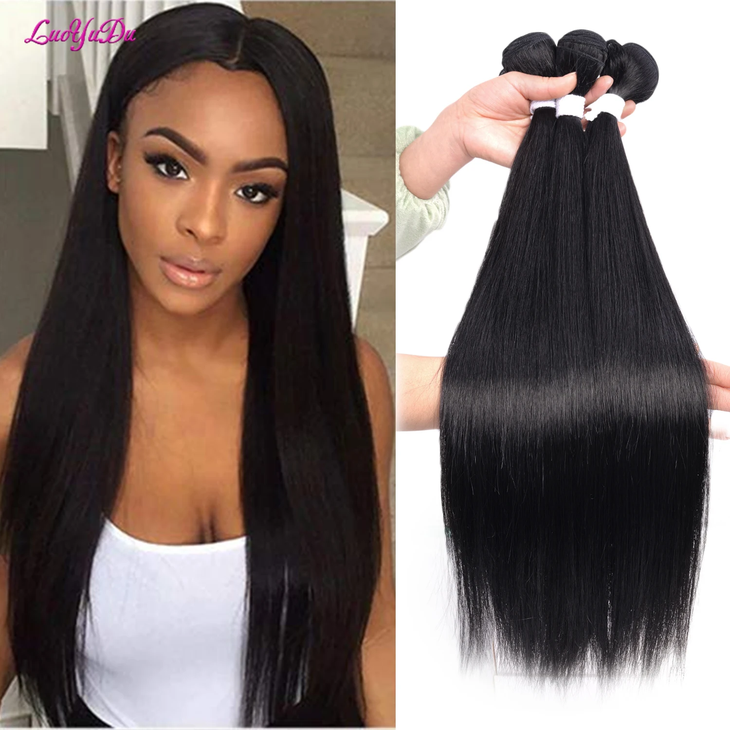 Synthetic Hair Bundles With Closure 22/26 Inch Bundles With 4×4 Lace Closure 3 Straight Hair Bundles with Frontal For Women
Synthetic Hair Bundles With Closure 22/26 Inch Bundles With 4×4 Lace Closure 3 Straight Hair Bundles with Frontal For Women