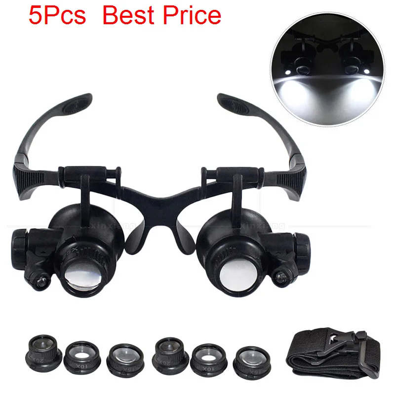 5Pcs/lot 10x 15x 20x 25x Led Light Eye Lens Wearing Magnifier Magnifying Glass Identification Antique Jewelry Clock Maintenance
5Pcs/lot 10x 15x 20x 25x Led Light Eye Lens Wearing Magnifier Magnifying Glass Identification Antique Jewelry Clock Maintenance