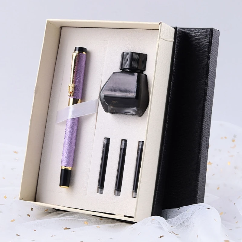 Classic Metal Fountain Pen Set with Ink Bottle 3 x Ink Sacs Dragon Head Pen Clip Kit Business Signature Pen Refillable
Classic Metal Fountain Pen Set with Ink Bottle 3 x Ink Sacs Dragon Head Pen Clip Kit Business Signature Pen Refillable