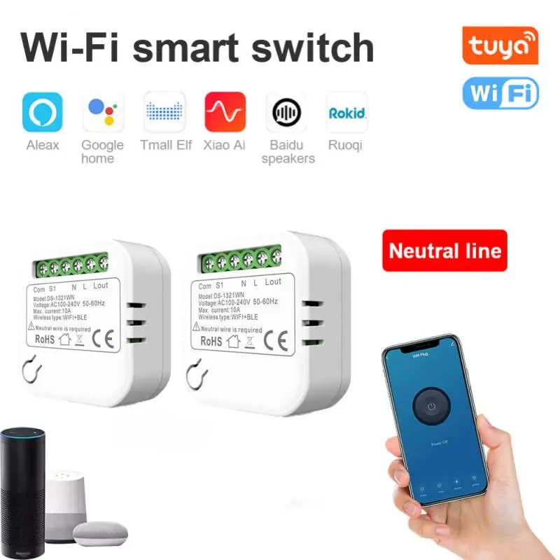 Tuya 10A Mini Switch 2-way Control Switches Timer WiFi Smart Breaker Works With Alexa Google Home Smart Life APP Vioce Control
Tuya 10A Mini Switch 2-way Control Switches Timer WiFi Smart Breaker Works With Alexa Google Home Smart Life APP Vioce Control