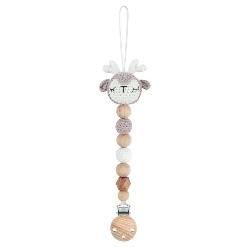 Baby Pacifier Clip Crochet Deer Dummy Chain Anti-drop Nipple Chain Teething Pendant Soother Clip Toy Clothing Accessory
Baby Pacifier Clip Crochet Deer Dummy Chain Anti-drop Nipple Chain Teething Pendant Soother Clip Toy Clothing Accessory