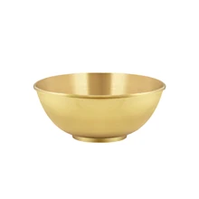 Home Decoration Water Rice Tableware Smooth God Buddha Worship Buddhist Offering Bowl Handmade Temple Disciples Brass Bowl