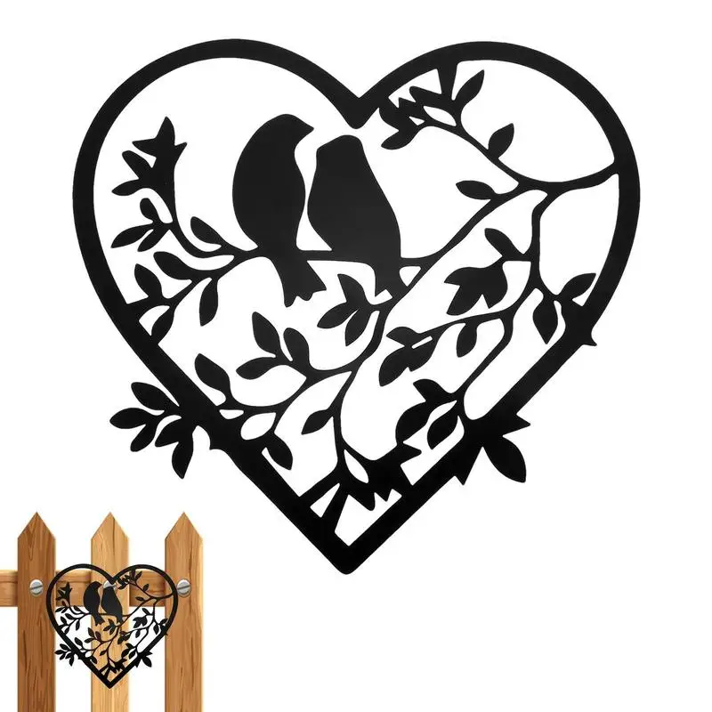 

Металлическая настенная художественная настенная скульптура в форме сердца с птицами черного силуэта металлическая настенная скульптура в форме сердца с отверстиями для новоселья