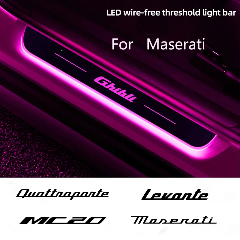 

Car Wireless Car Pedal Light Sill Pathway Welcome Scuff Light For Maserati Mc20 Ghibli Levante Quattroporte Door Customize Lamps