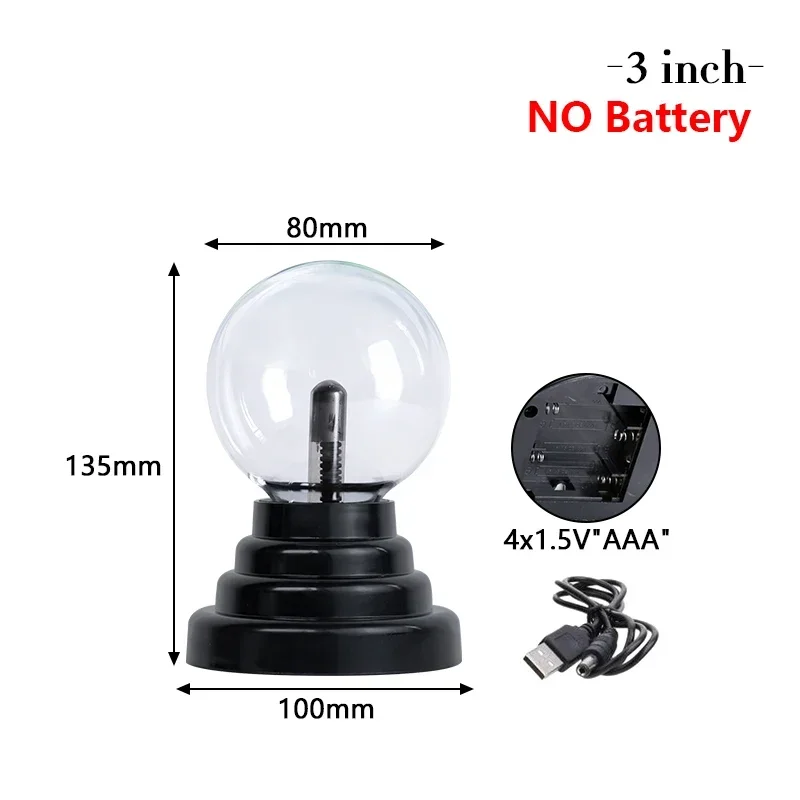 3-дюймовая USB-лампа С Волшебным Плазменным Шаром, Сенсорная Атмосфера, Ночник, Декоративная Настольная Лампа, Новинка
3-дюймовая USB-лампа С Волшебным Плазменным Шаром, Сенсорная Атмосфера, Ночник, Декоративная Настольная Лампа, Новинка