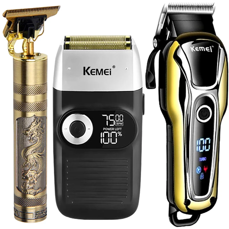 Kemei Hair cutting machine Men's Electric Shaver in Professional Barber Rechargeable LCD display Wireless Beard Trimmer for men
Kemei Hair cutting machine Men's Electric Shaver in Professional Barber Rechargeable LCD display Wireless Beard Trimmer for men