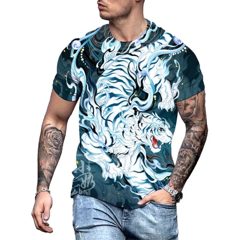 Popular fashion 3D tiger print men's T-shirt casual O-neck oversized short sleeved summer street hip-hop top animal pullover
Popular fashion 3D tiger print men's T-shirt casual O-neck oversized short sleeved summer street hip-hop top animal pullover