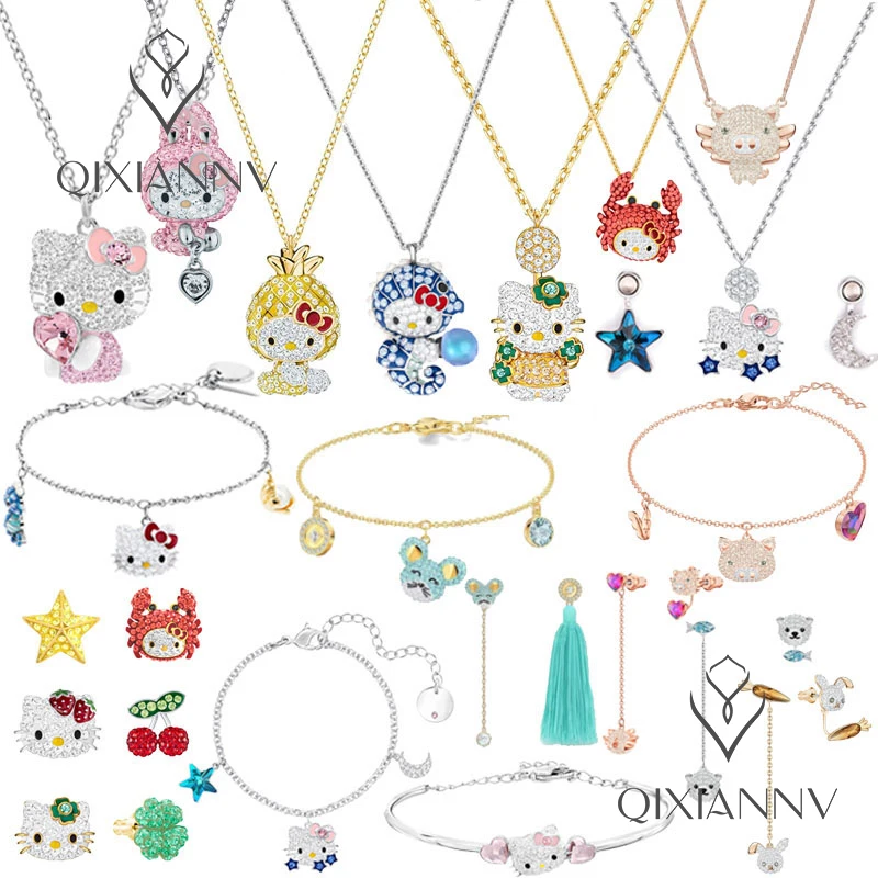 SWA Fashion Jewelry Charming Cute Cat DIY Shiny Crystal Pendant Necklace Earrings Bracelets Birthday Romantic Gift For Female
SWA Fashion Jewelry Charming Cute Cat DIY Shiny Crystal Pendant Necklace Earrings Bracelets Birthday Romantic Gift For Female