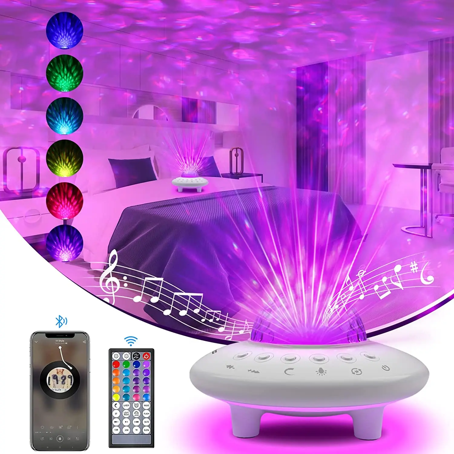 UFO Star Projector Galaxy Light Projector USB Rechargeable Music Speaker Night Light for Kids Bedroom Home Theater Ceiling Party
UFO Star Projector Galaxy Light Projector USB Rechargeable Music Speaker Night Light for Kids Bedroom Home Theater Ceiling Party