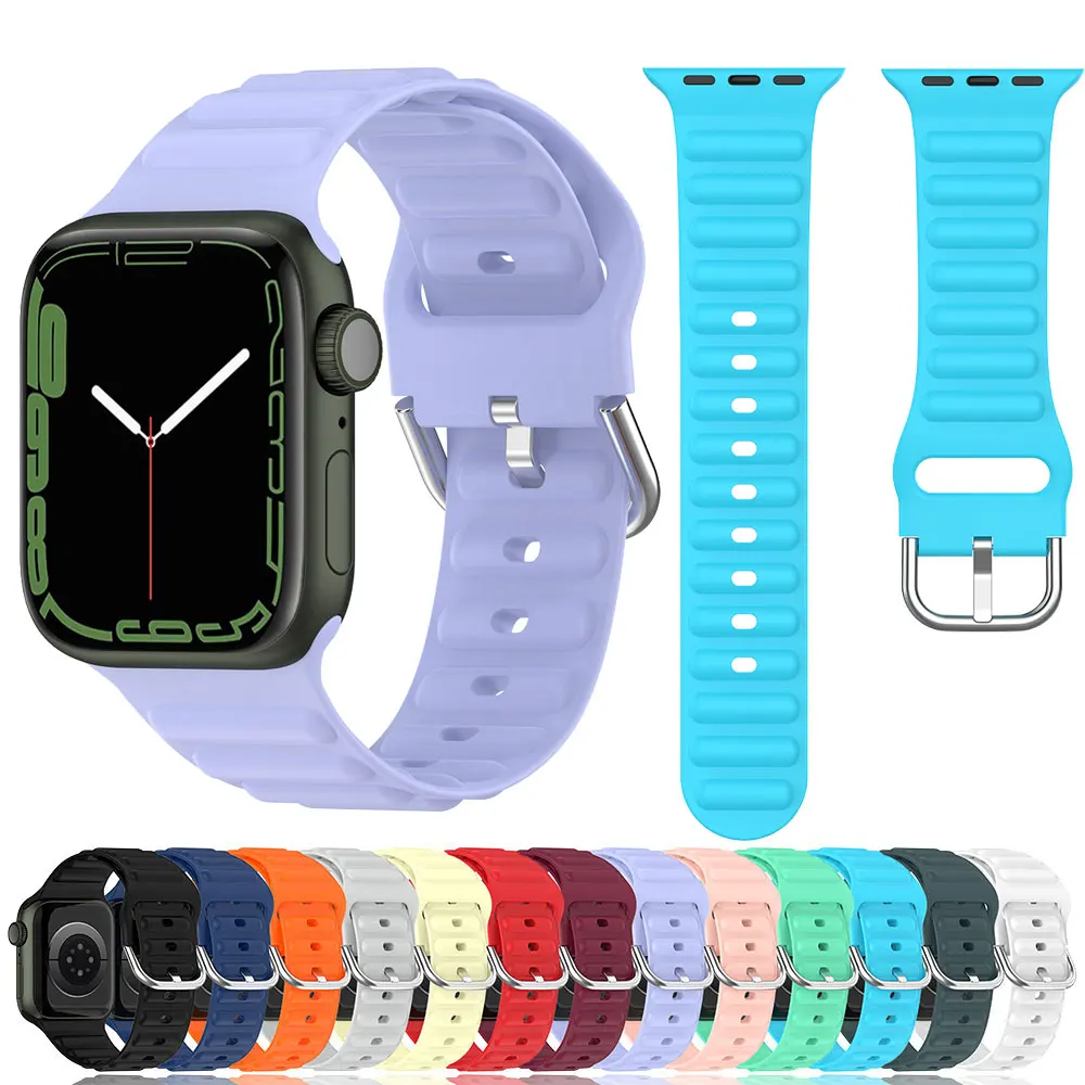 Ремешок силиконовый для Apple Watch S8 SE 7 6 5 4 3 2 1, мягкий браслет для смарт-часов, 38/40/41 мм 42/44/45 мм 
Ремешок силиконовый для Apple Watch S8 SE 7 6 5 4 3 2 1, мягкий браслет для смарт-часов, 38/40/41 мм 42/44/45 мм