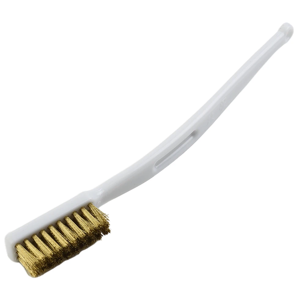 White Plastic Handle Brass Wire Brush Stainless Steel Nylon Cleaning Polishing Detail Metal Rust Brush Home Kits Hand Tools
White Plastic Handle Brass Wire Brush Stainless Steel Nylon Cleaning Polishing Detail Metal Rust Brush Home Kits Hand Tools