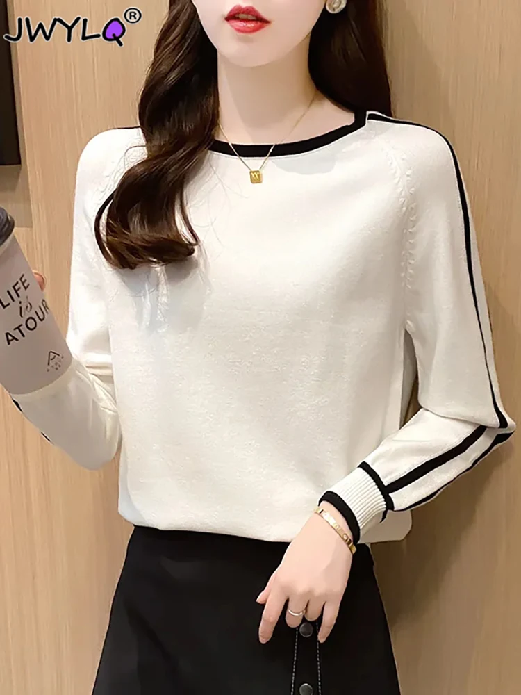 All-match O-neck Hit Color Long Sleeve Knitted Pullover Sweater Women New Simple Loose Office Womens Clothing Korean Fashion Top
All-match O-neck Hit Color Long Sleeve Knitted Pullover Sweater Women New Simple Loose Office Womens Clothing Korean Fashion Top