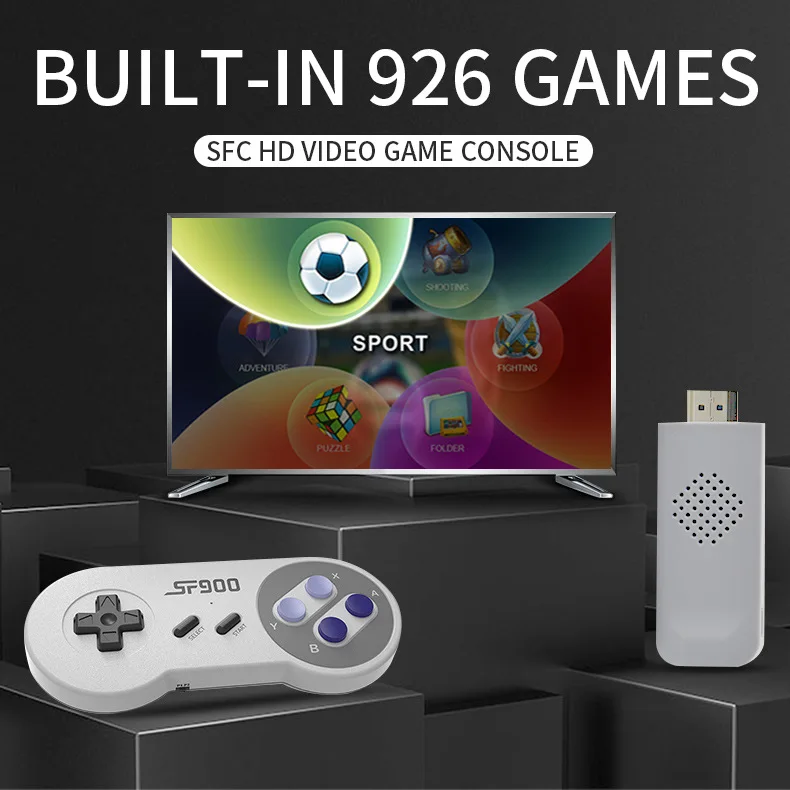SF900 HD Video Game Console with Wireless Handle TF Card Expansion Bulit-in 975 Games Gameboy Gaming Set 
SF900 HD Video Game Console with Wireless Handle TF Card Expansion Bulit-in 975 Games Gameboy Gaming Set