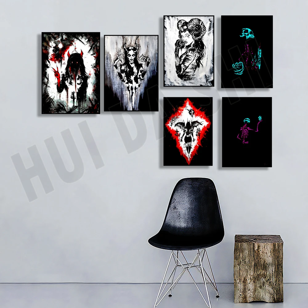 Her devilish power. Home décor - Poster wall art. Gothic, witch and devil artwork
Her devilish power. Home décor - Poster wall art. Gothic, witch and devil artwork