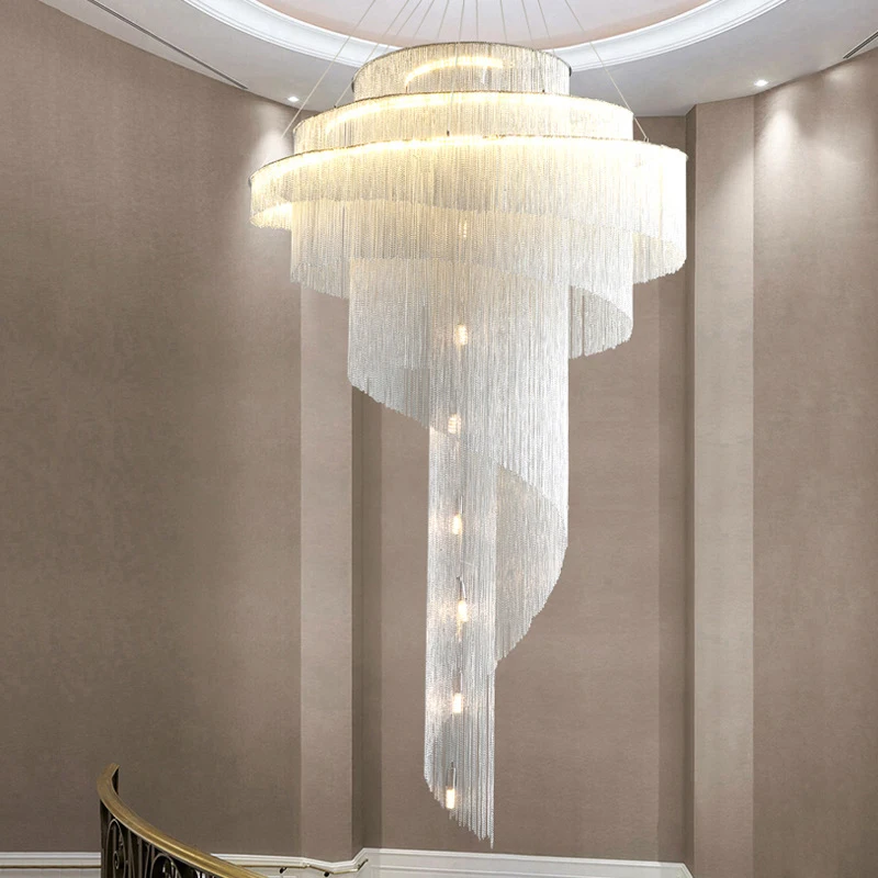 Postmodern Villa Duplex Building Tassel Revolving Large Chandelier Pick Empty Living Room Exhibition Hall Hotel Lobby Project
Postmodern Villa Duplex Building Tassel Revolving Large Chandelier Pick Empty Living Room Exhibition Hall Hotel Lobby Project
