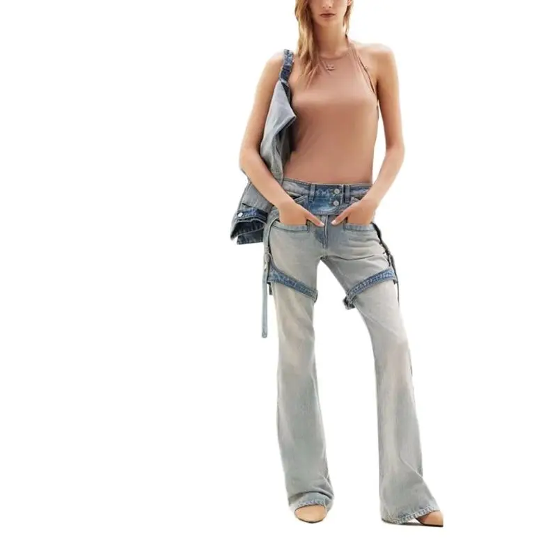 2023 summer new mid-waist waistband tied denim flared pants y2k fashion versatile skinny slim pants high street ladies pants
2023 summer new mid-waist waistband tied denim flared pants y2k fashion versatile skinny slim pants high street ladies pants