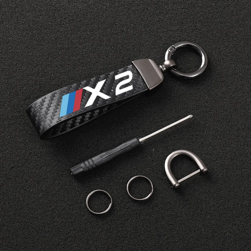 Leather Carbon Fiber Car Rings Keychain Zinc Alloy Keyrings For BMW X2 logo Car Accessories
Leather Carbon Fiber Car Rings Keychain Zinc Alloy Keyrings For BMW X2 logo Car Accessories