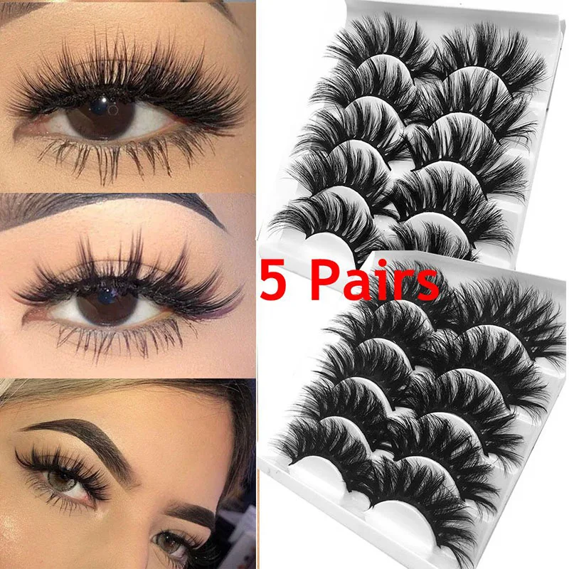5 Pairs Long Thick Wispy 8D Fluffy Extra Long Lashes Mink Hair Eye Makeup Accessories Natural Mink Hair False Eyelashes Dramatic
5 Pairs Long Thick Wispy 8D Fluffy Extra Long Lashes Mink Hair Eye Makeup Accessories Natural Mink Hair False Eyelashes Dramatic