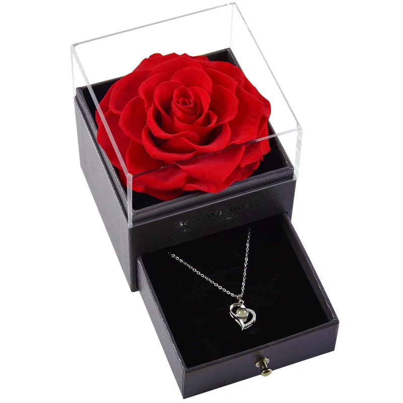 Preserved Flower Acrylic Jewelry Box Real Rose Drawer Gift Box Christmas Valentines Day Gift Gift To Girlfriend
Preserved Flower Acrylic Jewelry Box Real Rose Drawer Gift Box Christmas Valentines Day Gift Gift To Girlfriend