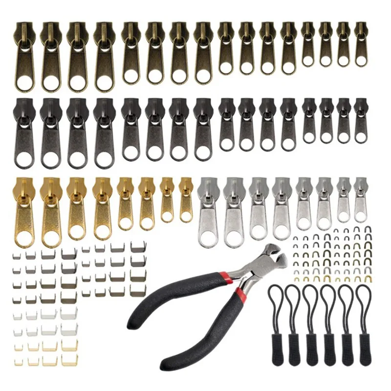 197 Pieces Zipper Repair Kit Replacement Tent Zipper Pull, 197 Pieces Bag, Pull Tip, Slider with Pliers
197 Pieces Zipper Repair Kit Replacement Tent Zipper Pull, 197 Pieces Bag, Pull Tip, Slider with Pliers
