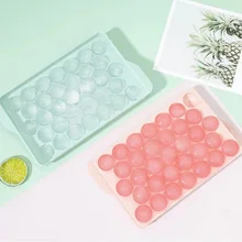 33 Grid Reusable Ice Cube Maker Ice Cube Tray with Lid Ice Mould Forms for Summer Plastic Silicone Ice Cube Mold Kitchen Tools