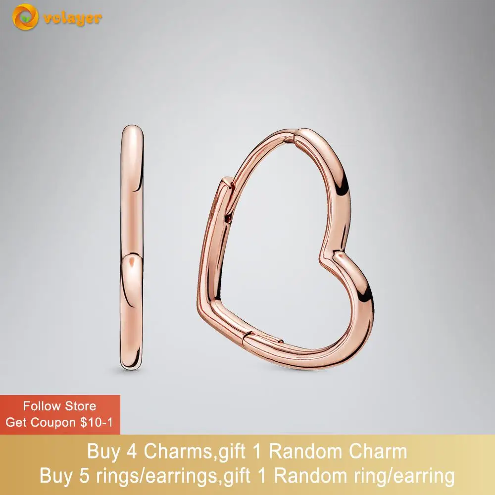 Volayer 925 Sterling Silver Earrings Asymmetrical Heart Hoop Earrings for Women Female Fashion Jewelry Making Gift Free Shipping
Volayer 925 Sterling Silver Earrings Asymmetrical Heart Hoop Earrings for Women Female Fashion Jewelry Making Gift Free Shipping