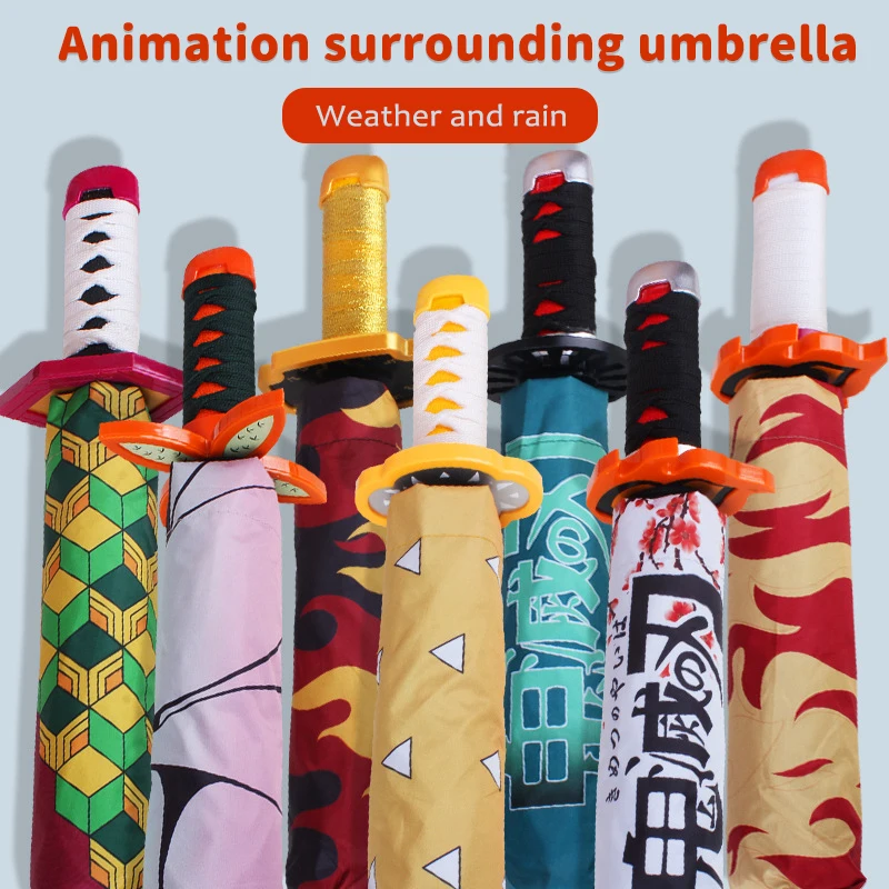 Demon Slayer Kimetsu No Yaiba Knife Sword Weapon Umbrella Anime Three Folding Sunny Rain Umbrella Sun Protection Anti-UV Parasol
Demon Slayer Kimetsu No Yaiba Knife Sword Weapon Umbrella Anime Three Folding Sunny Rain Umbrella Sun Protection Anti-UV Parasol