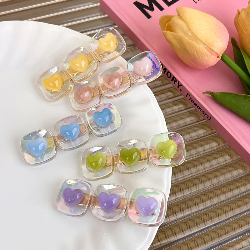 UXSL New Transparent Colorful Heart Hair Clips Girls Sweet Hair Decorate Side Hairpin Love Barrettes Kids Cute Hair Accessories
UXSL New Transparent Colorful Heart Hair Clips Girls Sweet Hair Decorate Side Hairpin Love Barrettes Kids Cute Hair Accessories