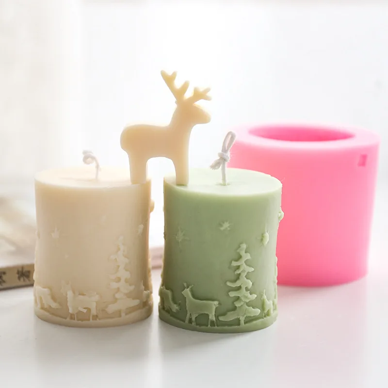 3D Christmas Cylinder Elk Candle Silicone Mold DIY Fondant Cake Decoration Art Stereo Wax Making Tools Handmade Soap Resin Mould
3D Christmas Cylinder Elk Candle Silicone Mold DIY Fondant Cake Decoration Art Stereo Wax Making Tools Handmade Soap Resin Mould
