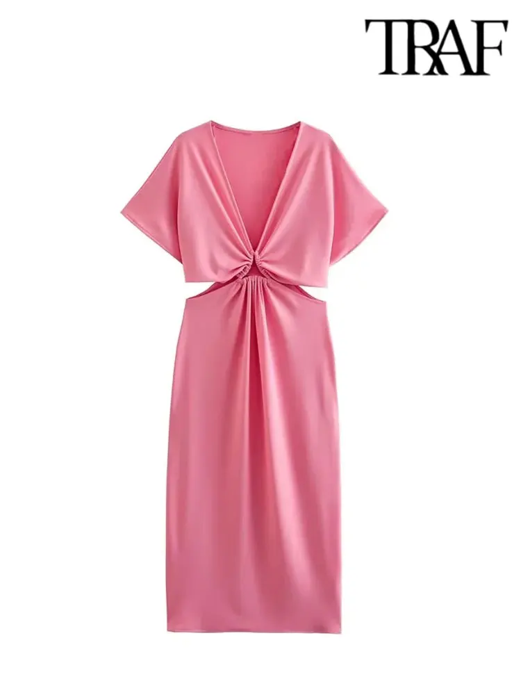 TRAF Cut Out Pink Dress Woman Pleated Long Dresses For Women Short Sleeve Beach Summer Dress 2023 Midi Party Dresses
TRAF Cut Out Pink Dress Woman Pleated Long Dresses For Women Short Sleeve Beach Summer Dress 2023 Midi Party Dresses