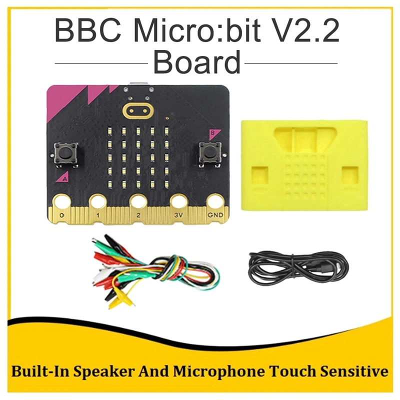 BBC Micro:Bit V2.2 Go Kit встроенный микрофон для динамика сенсорная Чувствительная программируемая макетная плата «сделай сам» + защитный чехол
BBC Micro:Bit V2.2 Go Kit встроенный микрофон для динамика сенсорная Чувствительная программируемая макетная плата «сделай сам» + защитный чехол