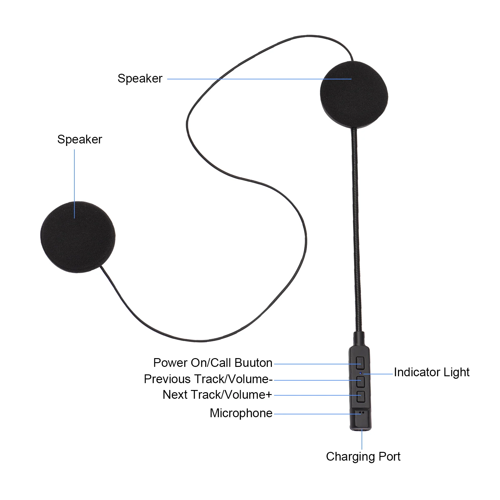 

Wireless BT Headphones Motorbike Intercom Helmet Music Headset Hands-free with HD Microphone for Motorcycle Rider