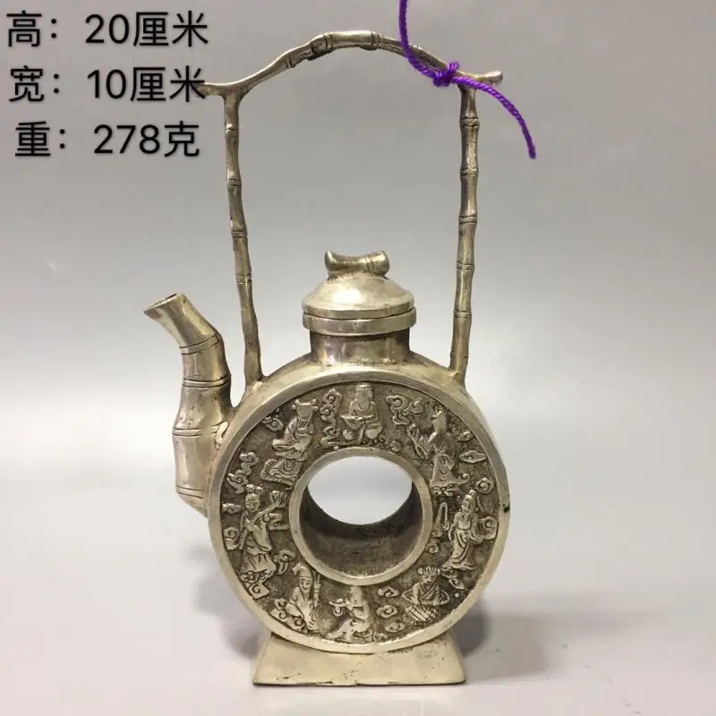 white Copper Statue eight immortals poems verses lifting beam teapot kettle Cupronickel water pot desktop decoration 7.87 inch
white Copper Statue eight immortals poems verses lifting beam teapot kettle Cupronickel water pot desktop decoration 7.87 inch