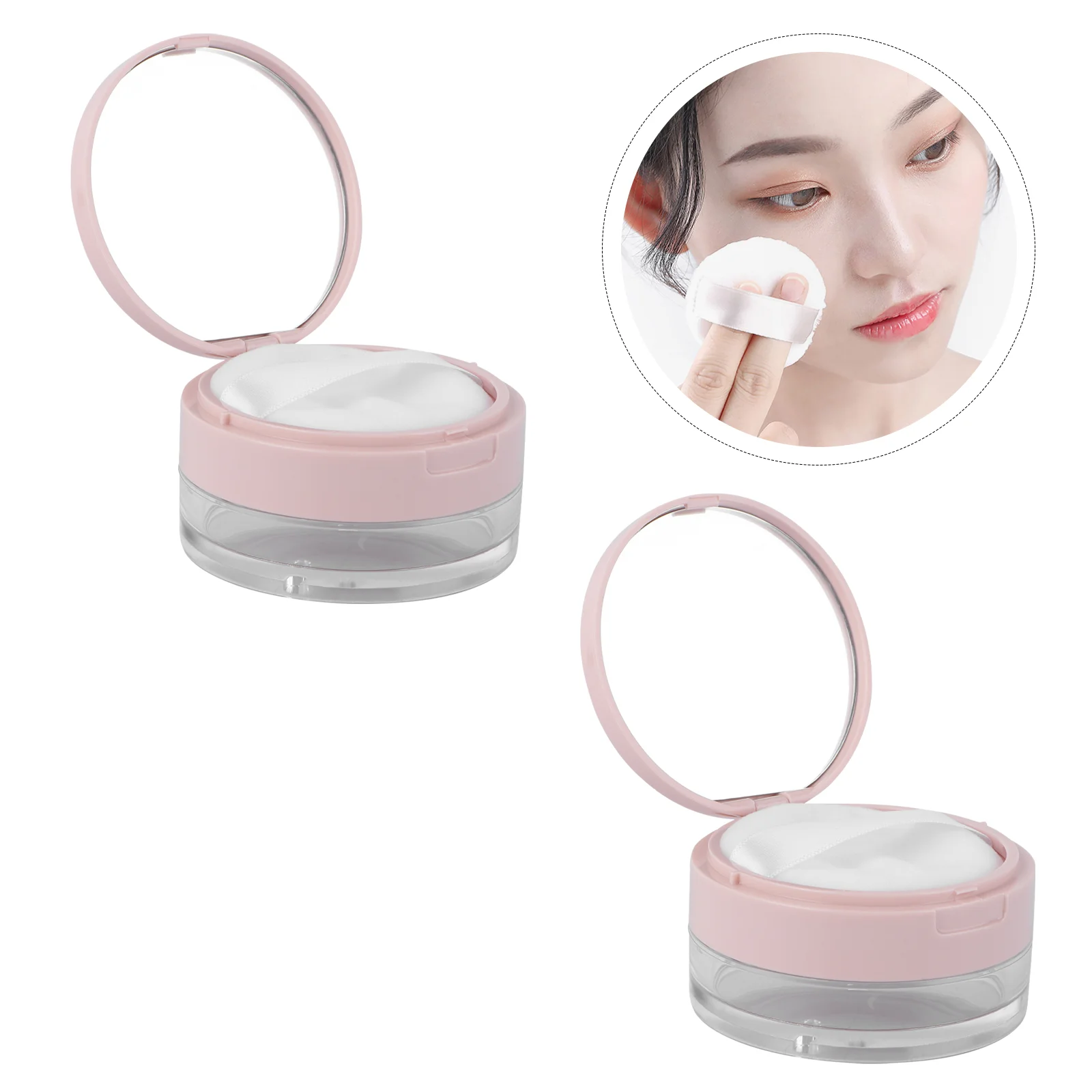 2 Pcs Mirror Powder Container Holder Small Containers Makeup Case Puff Travel
2 Pcs Mirror Powder Container Holder Small Containers Makeup Case Puff Travel