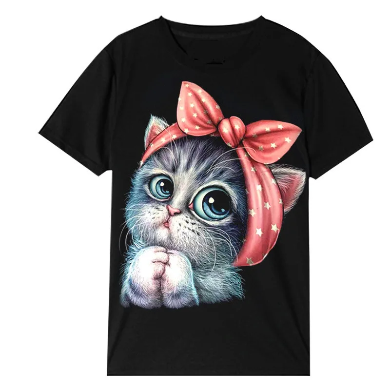 New summer men's and women's printed cat cartoon t-shirt short sleeve loose black trend fashion large size casual sports Tshirt
New summer men's and women's printed cat cartoon t-shirt short sleeve loose black trend fashion large size casual sports Tshirt