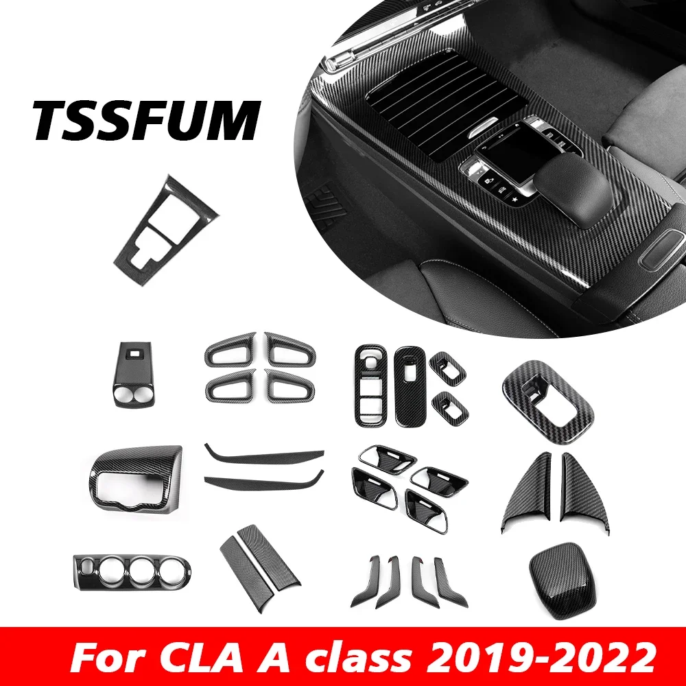 Для Mercedes Benz C118 X118 CLA 2019 2020 2021 2022 2023 салон автомобиля наклейка из углеродного