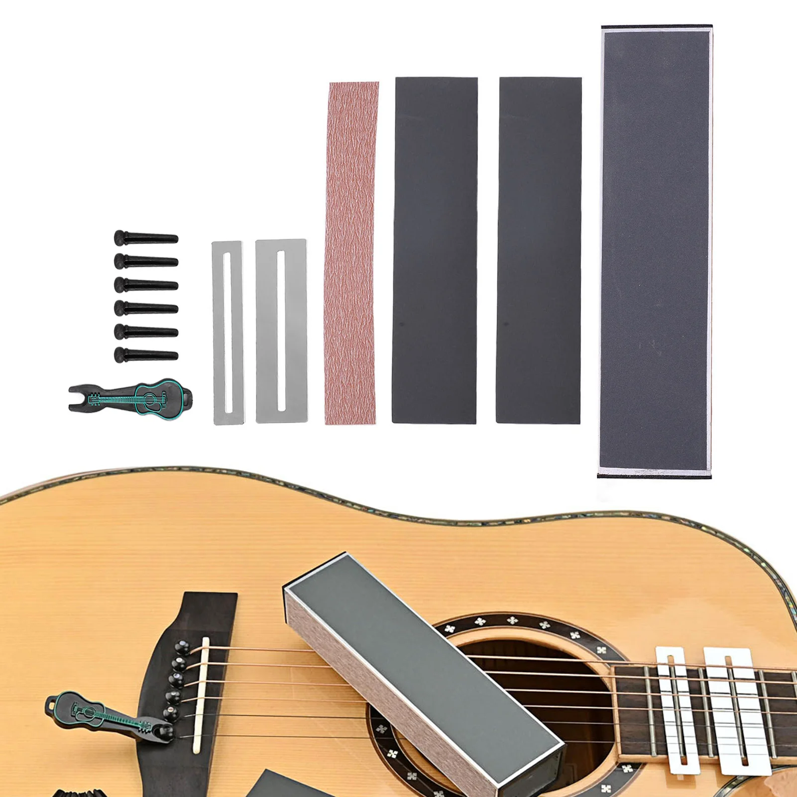 

Инструменты для полировки гитары, лад, прокладка, мост и съемник, шлифовальный лист, набор для выравнивания