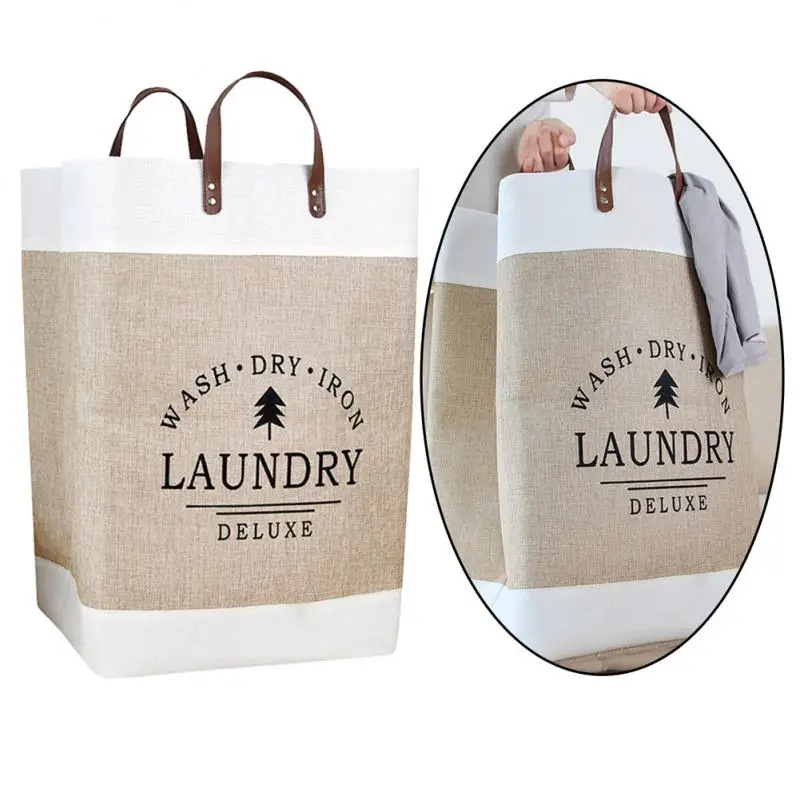 

Sundries Sorter Bag Storages Bin Dirty Clothes Storage Basket Large Capacity Waterproof Cotton Laundry Hamper With Handle
