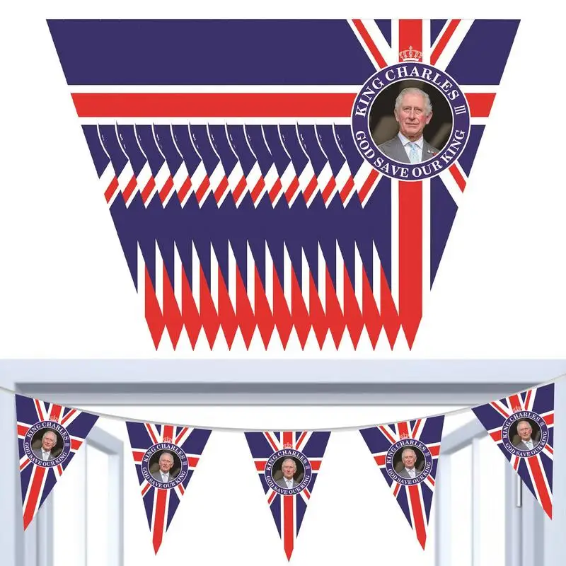 Coronation Bunting Union Jack King Charles III Triangle Flag String Flag Banner For United Kindom King Succession Coronation
Coronation Bunting Union Jack King Charles III Triangle Flag String Flag Banner For United Kindom King Succession Coronation