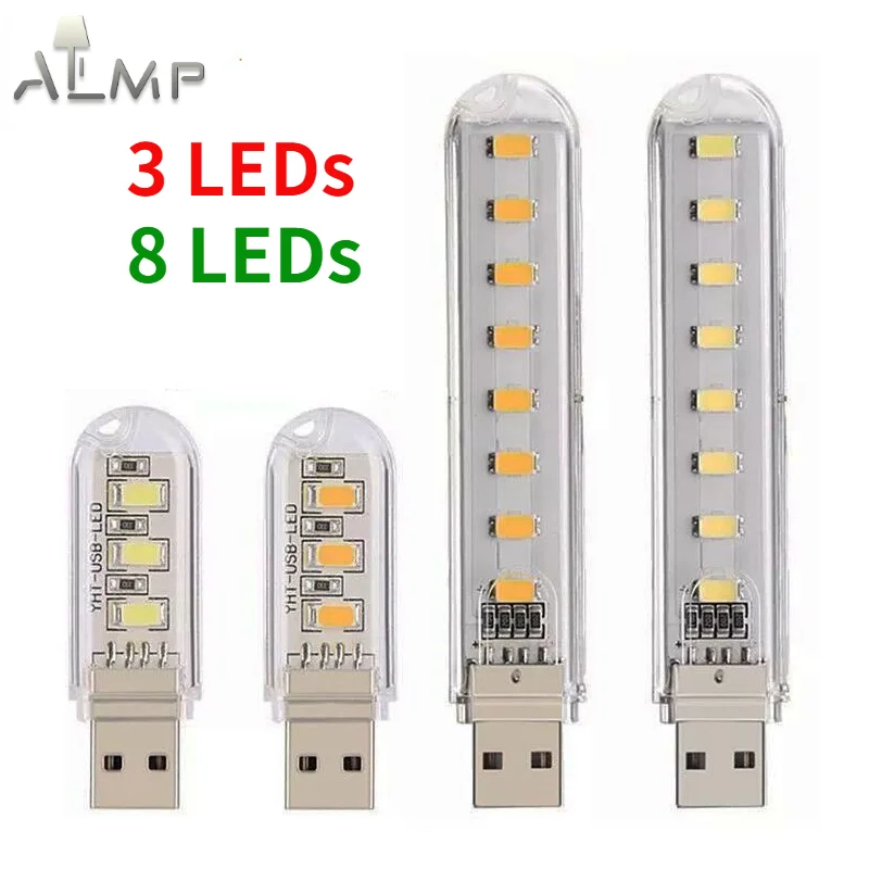 Портативный мини-светильник, USB-лампа для чтения, 3 светодиода, 8 светодиодов, 5 в постоянного тока
Портативный мини-светильник, USB-лампа для чтения, 3 светодиода, 8 светодиодов, 5 в постоянного тока