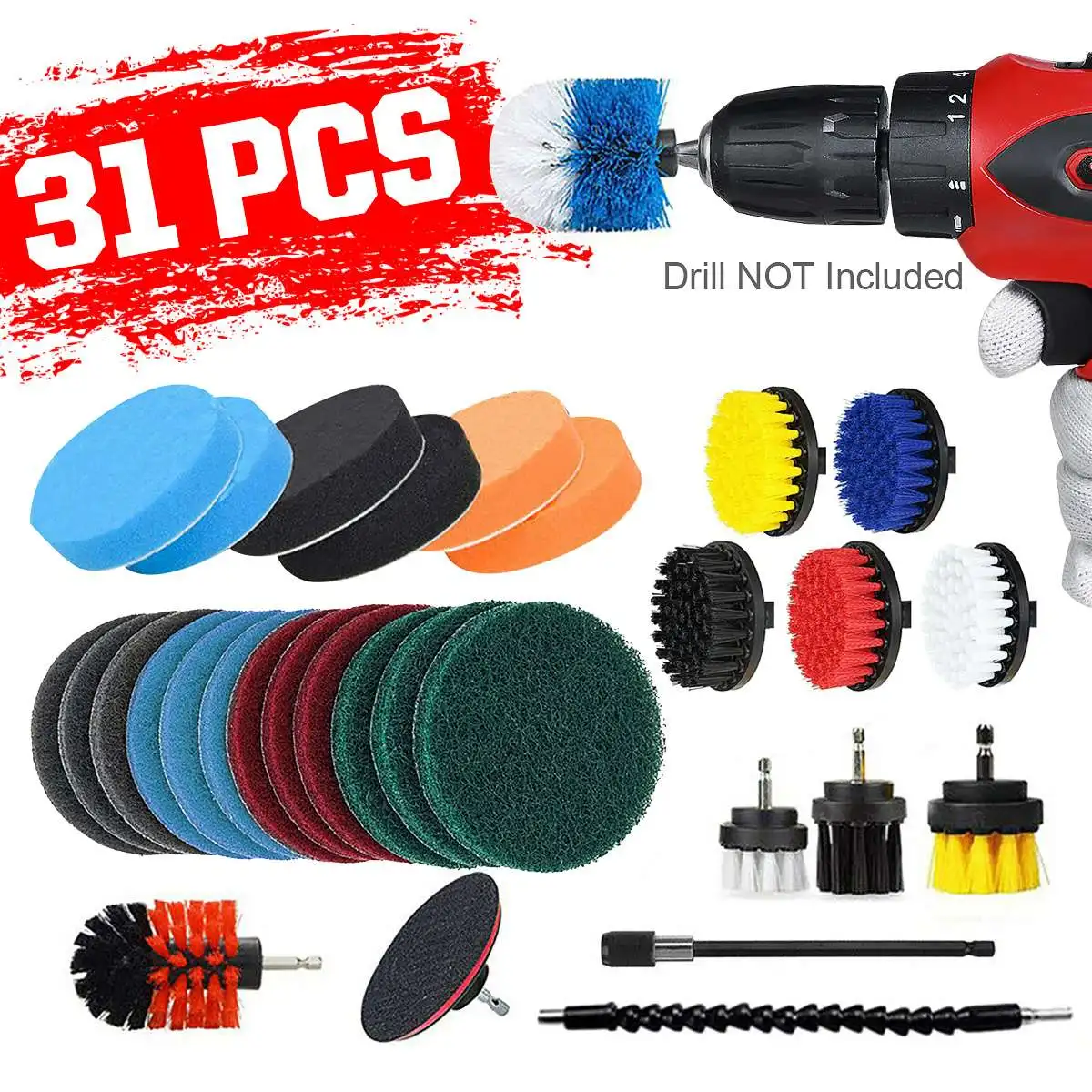 Electric Drill Brush Set Attachment Power Scrubber Cleaning Tool Kit for Grout Tile Sealant Kitchen Bathroom Tub Toilet Surface
Electric Drill Brush Set Attachment Power Scrubber Cleaning Tool Kit for Grout Tile Sealant Kitchen Bathroom Tub Toilet Surface