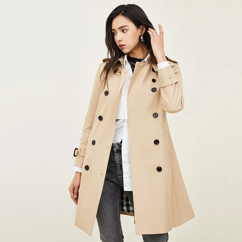 High Quality 2022 New Spring/Autumn Women Khaki Trench coat Fashion Elegant Double Breasted Jacket Female Windbreaker
High Quality 2022 New Spring/Autumn Women Khaki Trench coat Fashion Elegant Double Breasted Jacket Female Windbreaker