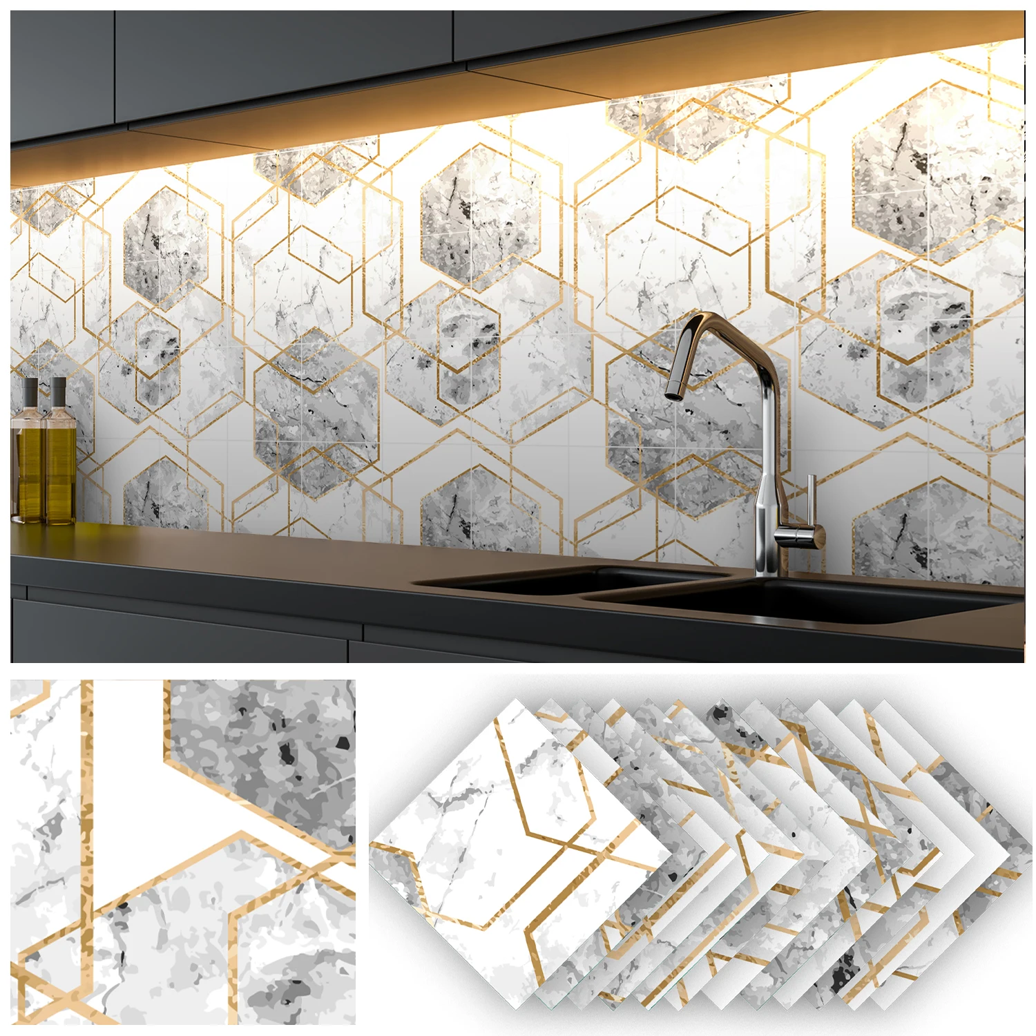 Funlife® Luxury Gloden Geometric Urban Tile Stickers Waterproof Backspalsh DIY Sticker for Kitchen Bathroom Interior Decoration
Funlife® Luxury Gloden Geometric Urban Tile Stickers Waterproof Backspalsh DIY Sticker for Kitchen Bathroom Interior Decoration