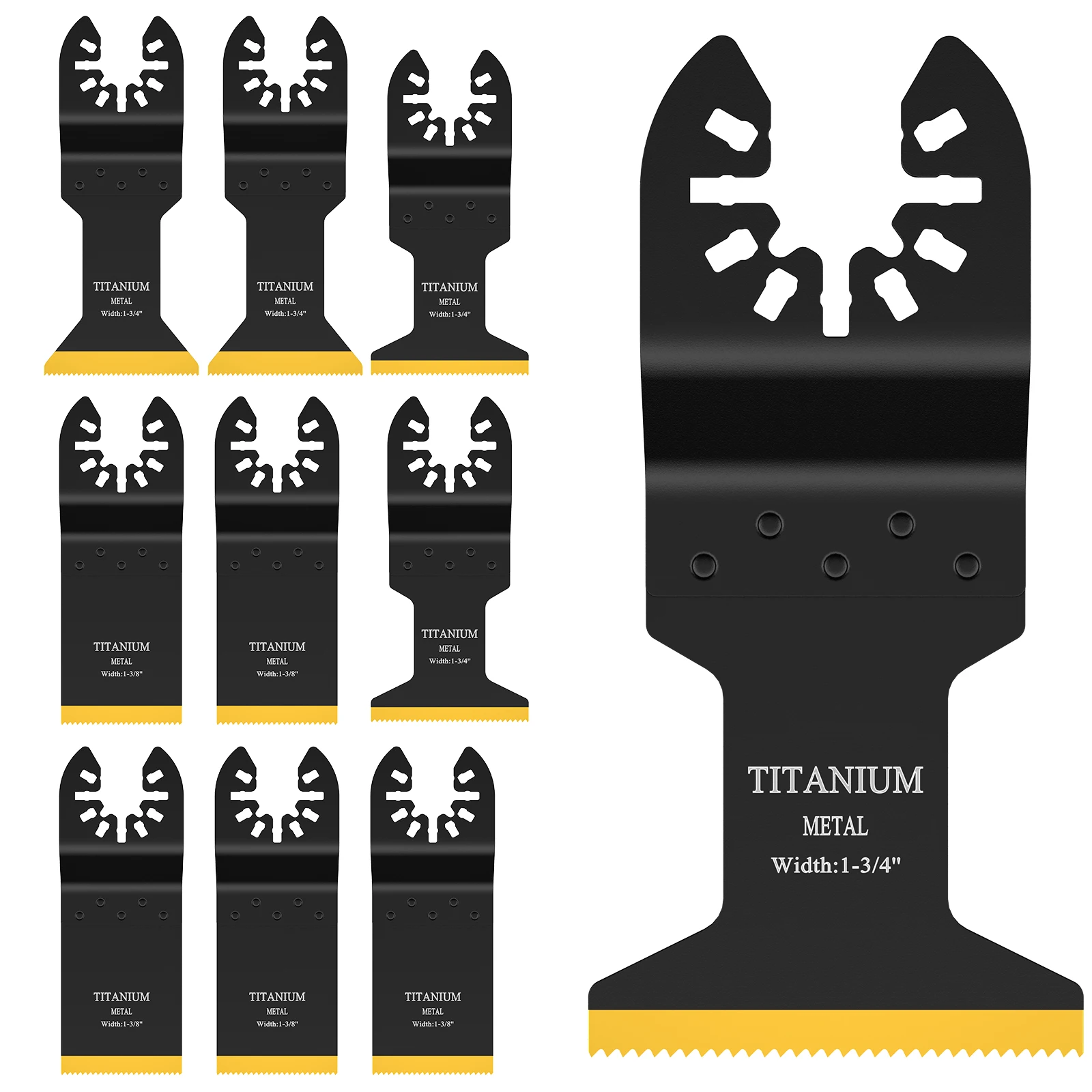 10Pcs Multitool Blades HSS Titanium Coated Blades Oscillating Saw Blades Power Tool Accessories Multifunctional Saw Blades
10Pcs Multitool Blades HSS Titanium Coated Blades Oscillating Saw Blades Power Tool Accessories Multifunctional Saw Blades