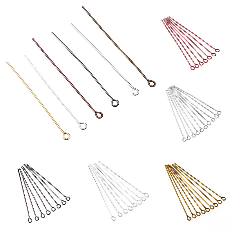 100-200pcs 16-60mm Iron Plating Heads Eye Flat Head Pin for DIY Jewelry Connectors Making Findings Accessories 
100-200pcs 16-60mm Iron Plating Heads Eye Flat Head Pin for DIY Jewelry Connectors Making Findings Accessories