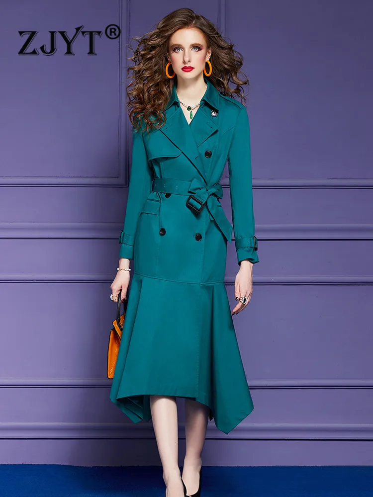 ZJYT Fashion Runway Autumn Trench Coat for Women 2022 Winter Luxury Double Breasted Long Windbreaker Elegant Jacket Outerwear
ZJYT Fashion Runway Autumn Trench Coat for Women 2022 Winter Luxury Double Breasted Long Windbreaker Elegant Jacket Outerwear