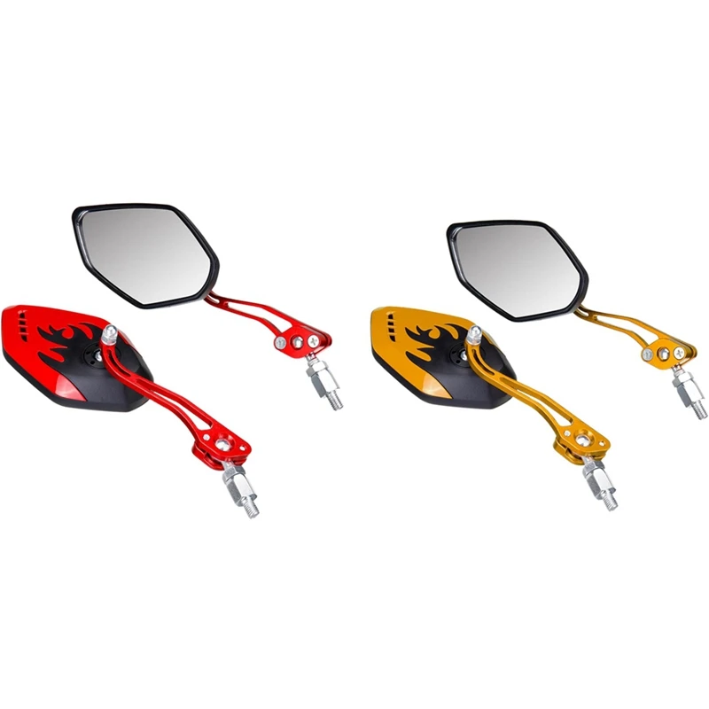 2 Set Motorcycle Rearview Mirrors Motorbike Motorcycle Scooter Side Mirrors-Black+Gold & Black + Red
2 Set Motorcycle Rearview Mirrors Motorbike Motorcycle Scooter Side Mirrors-Black+Gold & Black + Red