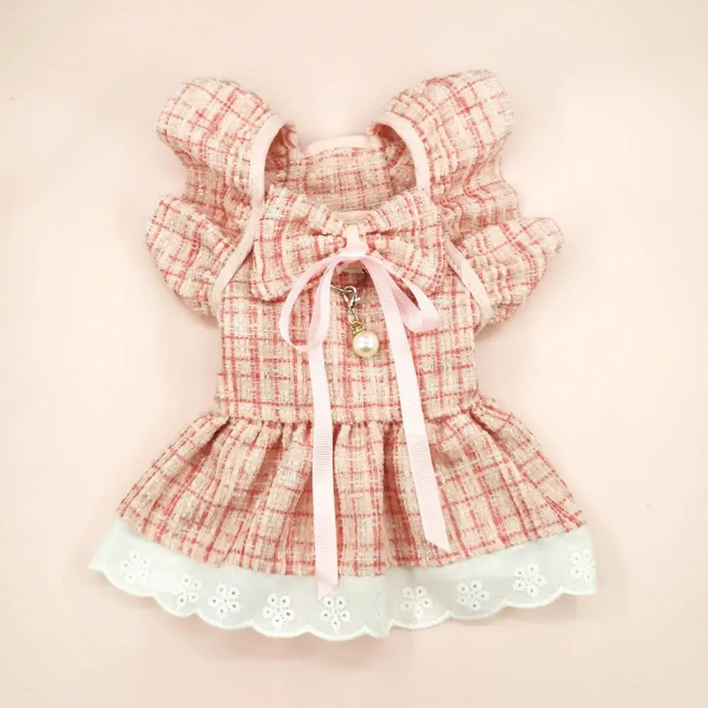 Lace Pet Dress Pet Dress with Traction Ring Flying Sleeves Bow Headpiece Faux Pearl Pendant Princess Attire for Cats Dogs
Lace Pet Dress Pet Dress with Traction Ring Flying Sleeves Bow Headpiece Faux Pearl Pendant Princess Attire for Cats Dogs